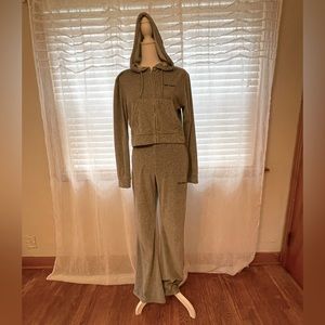 iets frans Zipper Front Hoodie & Sweatpants, Size M, Gray Sweatsuit Tracksuit.
